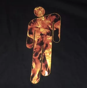 T-SHIRT A MANICHE LUNGHE BLOHSH BILLIE EILISH FLAME NERA NTWRK ESCLUSIVA - Foto 1 di 7