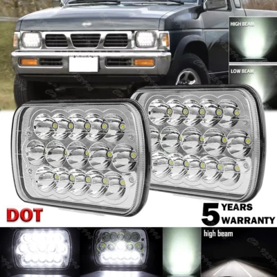 For Nissan Pickup Hardbody D21 2SETS 7x6" LED Headlights High/Low Beam NEW - Image 1 of 4