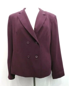 Laura Scott Petite Womens Double Breasted Notch Lapel Dusty Purple Pea Coat 14 - Picture 1 of 8