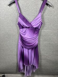 Three Pink Hearts Trixxi Purple Sparkly Shoulder Strap Dress Size Small