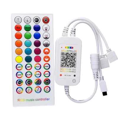 40-клавишный ИК-пульт дистанционного управления Bluetooth RGB светодиодные полоски музыкальный контроллер два выхода - Изображение 1 из 4