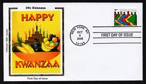 USA, SCOTT # 4119, COLORANO SILK FDC COVER OF 2006 KWANZAA AFRICAN HOLIDAY - Picture 1 of 1