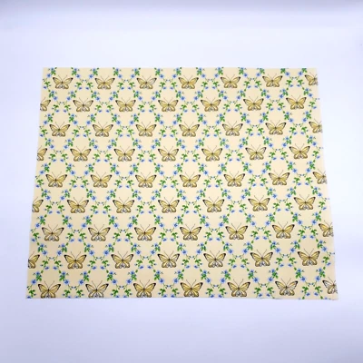 Butterfly Blue Floral Rose Fat Quarter Fabric 100% Cotton 18" x 21" Minimum Cut - Image 1 of 4