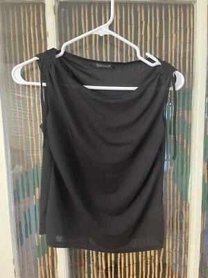 Topshop Top gótico caprichoso negro transparente sin mangas talla S Foto 1 de 4