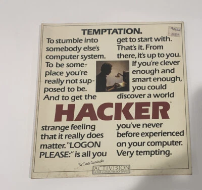 HACKER Steve Cartwright Disk Activision Amiga Preowned - Image 1 of 4