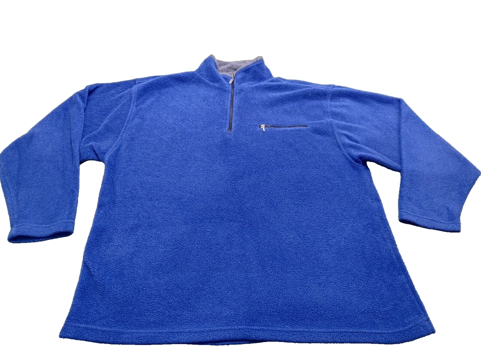 Mens Sweater Jacket Blue XXL  1/4 Zip Pullover Fleece - Image 1 of 4