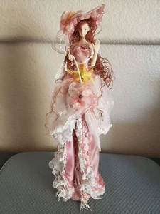 "Muñeca Duck House Heirloom 15"" estilo victoriano primavera vestido rosa"  - Imagen 1 de 11