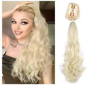 Blonde Ponytail Extension 22 Inch 150g/pack Hair Clips Claw Ponytail (88H613#) - Picture 1 of 10