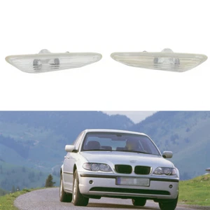 Pair Fender Side Marker Turn Signal Lights Lamps For BMW 3-Series E46 2001-2004 - Picture 1 of 5