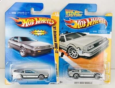 Hot Wheels 2010 NEW MODELS ‘81 DELOREAN DMC-12 + BACK TO THE FUTURE TIME MACHINE - Image 1 of 3