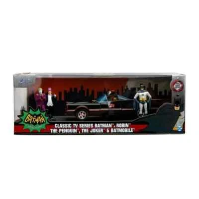 Jada Toys 1:24 Diecast 1966 Batmobile & Batman, Penguin, The Joker 2.75  Figures - Image 1 of 4