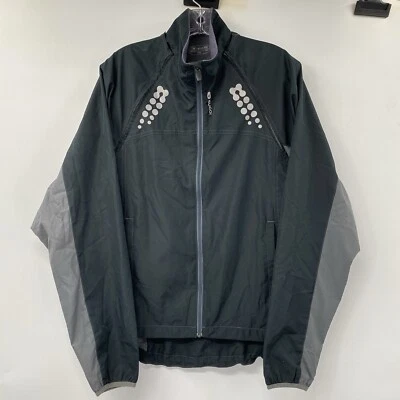 Sugoi 男式 M 黑色灰色拉链手臂可调腰风衣骑行夹克 — 第 1/4 张图片