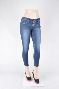 Vanity women's denim blue Jeans dark wash skinny stretch ankle length #WG-470 - Picture 1 of 3