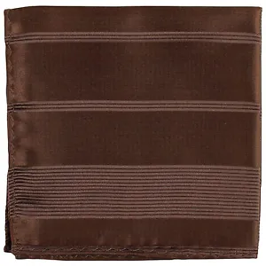 New men's polyester woven striped brown hankie pocket square formal party - Picture 1 of 2