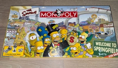 The Simpsons Monopoly Board Game Welcome To Springfield 2001 FACTORY SEALED - Image 1 of 3