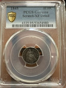 1845 Liberty sitzender halber Groschen PCGS original vz Detail - Kratzer - Bild 1 von 6