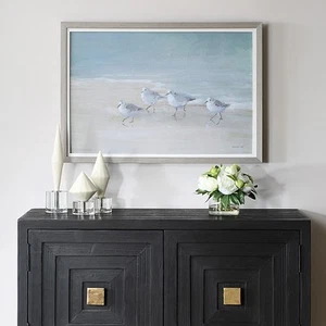 Uttermost Tranquil Shorebirds On The Sand Framed Print, Gray, Woodtone - 32427 - Picture 1 of 1