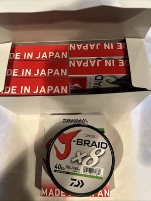 (6) Daiwa J-Braid X8 Braided Fishing Line - 165 Yards (150 M) Chartreuse Line - Image 1 of 4