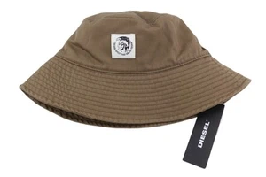DIESEL D-Indig Men Hat OS Mid Brown Bucket All Seasons Casual Patch RRP€100 - Picture 1 of 13