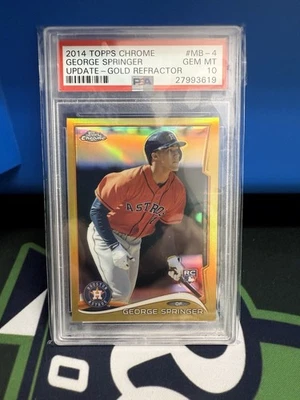 2014 Topps Chrome #MB-4 George Springer RC Gold Refractor #/250 PSA 10 - Image 1 of 2