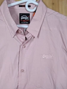 Superdry Premium Stretch L/S Shirt Mens 2XL Violet Haze Long Sleeve Button New - Picture 1 of 15