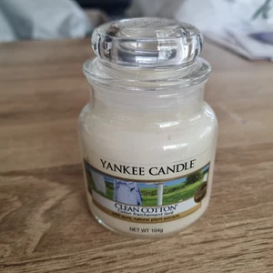 Yankee Candle Clean Cotton Candle 104g Small Glass Jar - Picture 1 of 4