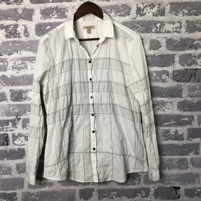 Burberry Brit Shirt Women XL (Fits Like Med or Large) Button Top Romania READ! - Image 1 of 4