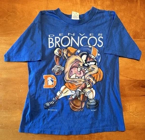 Vintage Kids Denver Broncos Looney Tunes NFL Shirt - Picture 1 of 6