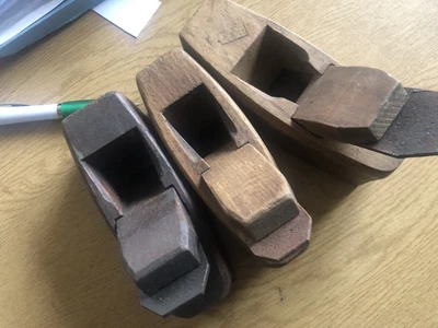 Vintage 3 small wooden block planes - Image 1 of 2