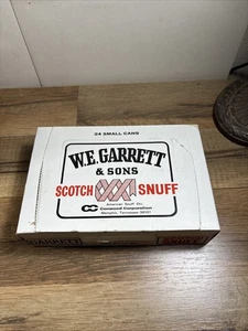 Vintage American Quality Tin Snuff Can Advertising Tobacco Empty 1 Case 24 Tins - Picture 1 of 12