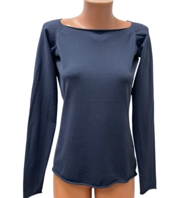 SARAH PACINI размер 2 - S / M джемпер свитер синий длинным рукавом вязаный TOp - Изображение 1 из 4