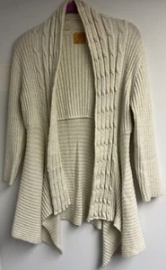 BRAND NEW RUBY RD CARDIGAN IVORY SIZE XS SLIVER SPARKLE LONG SLEEVE COMFY - Picture 1 of 3