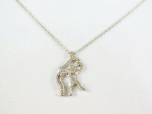 Emporio Armani 925 Sterling Silver Aquarius Symbol Sign Pendant Necklace 18" - Picture 1 of 6