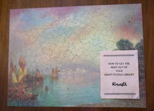 Antique Wooden Jigsaw Puzzle KRAFT 353 Pcs. 1933 Hand Cut Special Cut Pieces - Picture 1 of 12