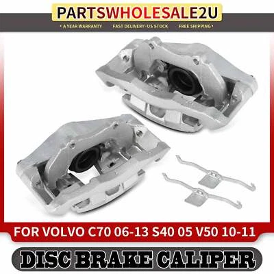 Front Sides Disc Brake Caliper w/ Bracket for Volvo C70 06-13 S40 2005 V50 10-11 - Image 1 of 4