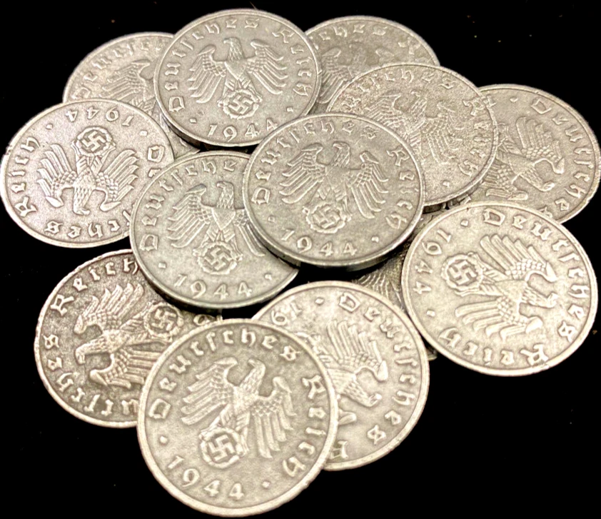 Germany WWII 1 Reichspfennig Zinc Coin 1944 – Historic D-Day Era Wartime Relic - Image 1 of 1