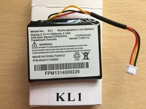 KL1 Battery FITS TomTom VIA135  START 20, START 25, 1000mah BIGGEST POWER  BEST. - Picture 1 of 5