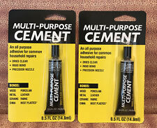 2 - Multi-Purpose Cement 0.5oz tube All Purpose Adhesive Glue Household Repairs