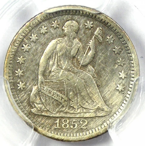 1852-O Seated Liberty Half Dime Coin H10C - Certified PCGS VF Details - Rare! Cover