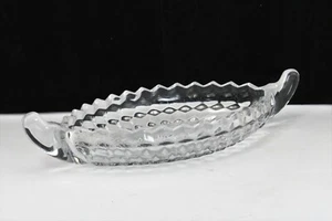 Plato para servir verduras Fostoria American Cubist transparente vintage 12” Relish Boat FC6 - Imagen 1 de 3