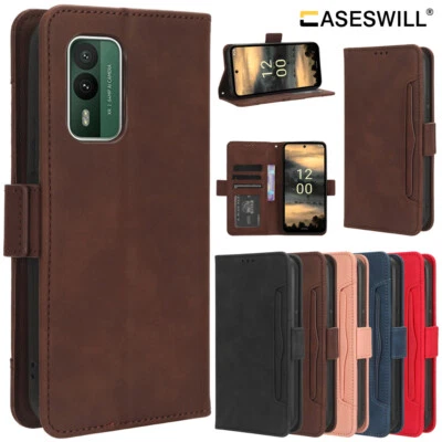 For Nokia XR21 Retro Leather Card Holder Wallet Flip Case + Screen Protector - Image 1 of 4