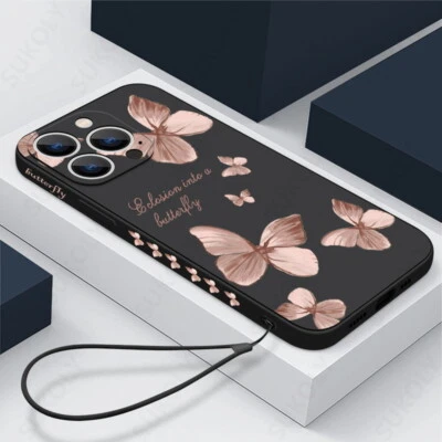 Pattern Girly Case For iPhone 16 15 Pro Max 16e 14 13 12 11 Butterfly TPU Cover - Image 1 of 4