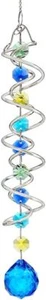 Gazing Ball Spiral Tail – Wind Spinner & Sun Catcher with Blue Crystal - Picture 1 of 5