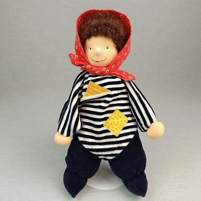 Westfalenstoffe Püppchen ❤️ Kuscheltuch Puppe Schlenker Schmusepüppchen Blau Rot - Bild 1 von 4