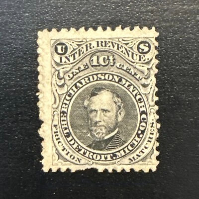 US SCOTT #RO158d….RICHARDSON CO. MATCH AND MEDICINE STAMP Used Ng - Image 1 of 2