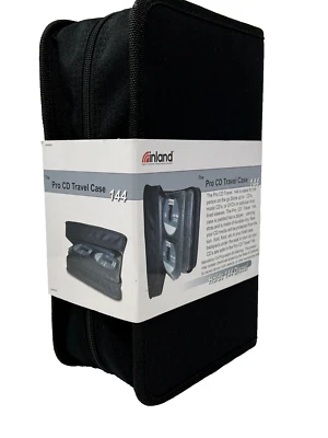 144 CD DVD  Blu-ray Discs Case Black Nylon Holder Inland Pro Storage Zippered - Image 1 of 4