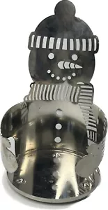 Slatkin Co Bath & Body Works Silber Schneemann 3 Docht Kerzenhalter 7,5" hoch - Bild 1 von 6