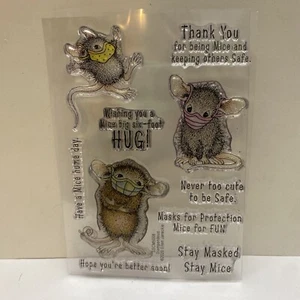 Juego de sellos transparentes Stampendous House Mouse NUEVO permanecer enmascarado mantenerse seguro sentirse mejor - Imagen 1 de 2