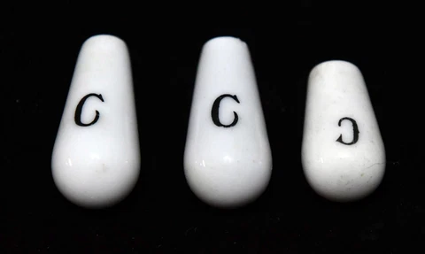 3 VINTAGE CERAMIC COLD WATER FAUCET ENDS Cover