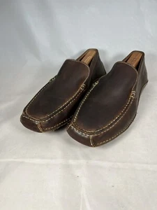 SM New York P-Nevell Herren Braun Leder Halbschuhe Fahren Schuhe Größe 9 - Bild 1 von 5